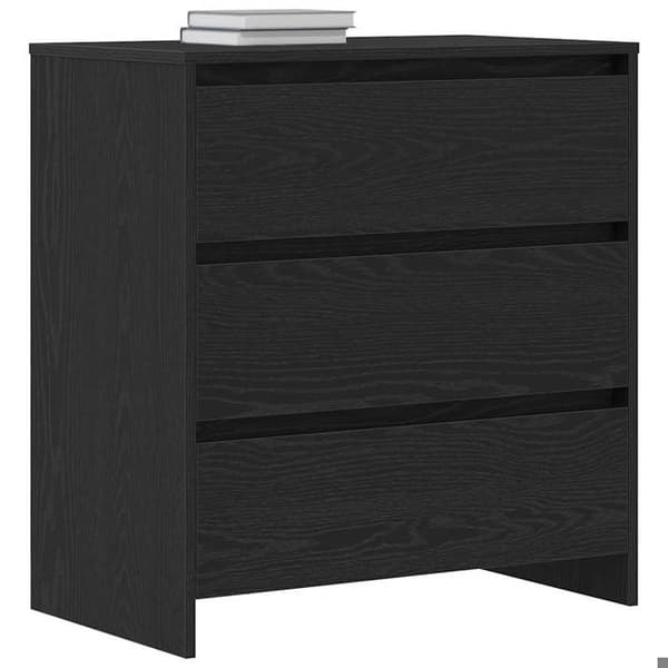 Buffet - EKSKLUSIVT HUS - 70 x 41 x 75 cm - Ingeniørtræ - Sort - Stort opbevaringsrum