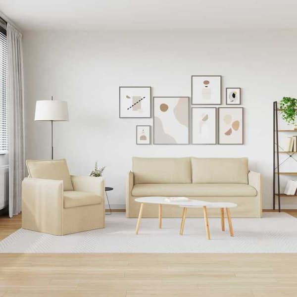 Maison Exclusive - 2-delars Soffgrupp i Creme Tyg