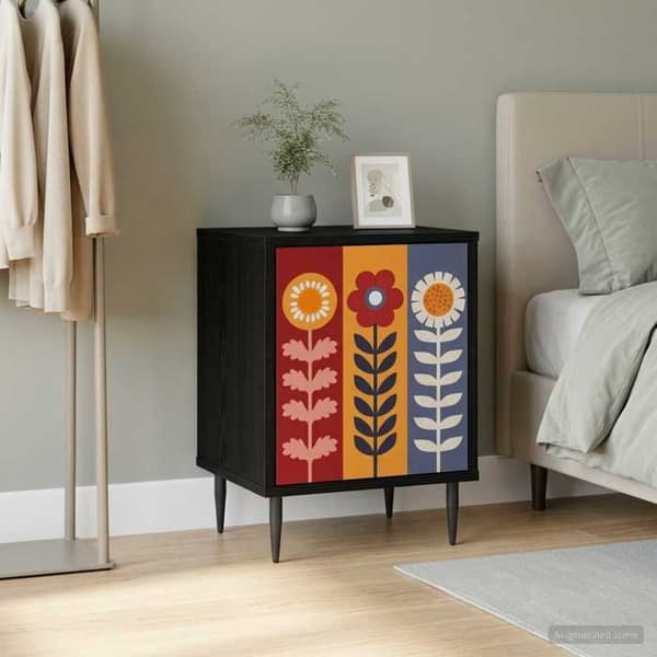 Maison Exclusive - Nattens bord ESSEN Sort eg 36 x 33 x 51 cm