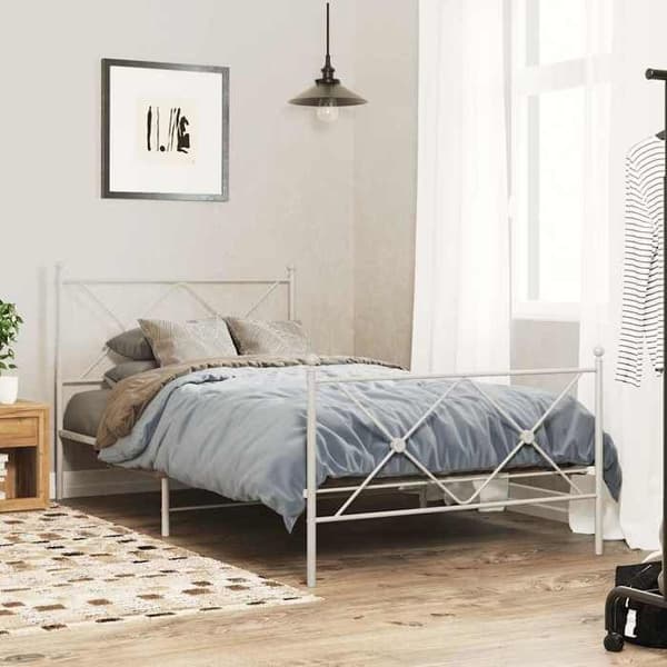 Maison Exclusive - Erstatnings hovedgærde metal hvid 100 cm