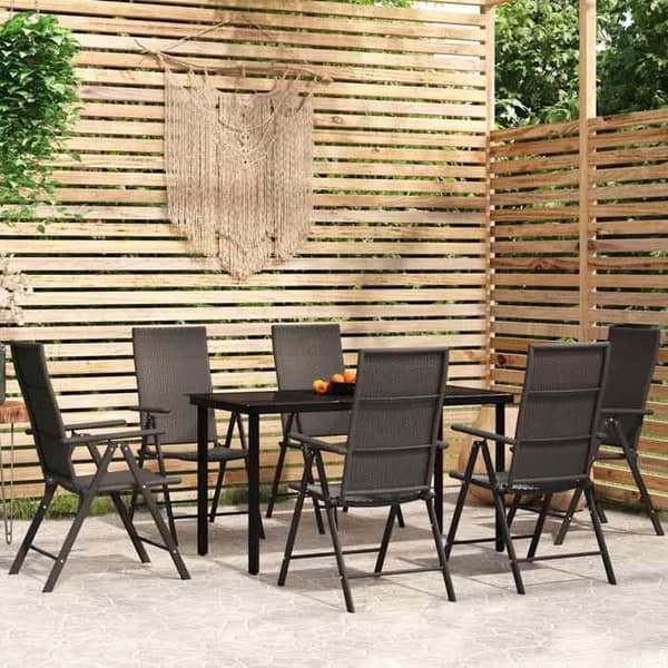 Maison Exclusive - Trädgårdsset 7 delar Svart