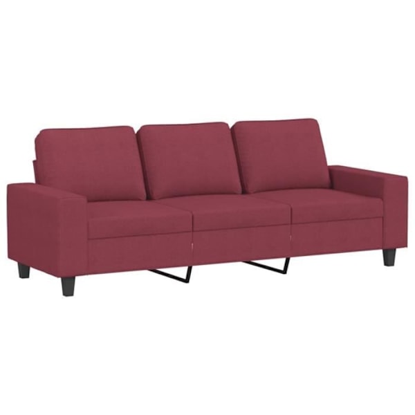 3-personers sofa Bourgognerød 180 cm Stof80 [cm] Röd