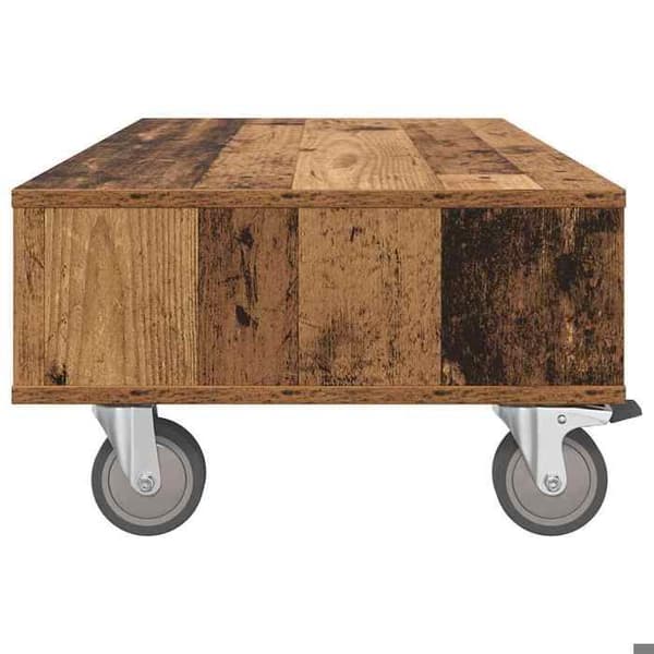 Sideborde - MAISON EXCLUSIVE - 90x50x30 cm - Ingeniørtræ - Rektangulær - 4 hjul (2 låsbare) Gammalt trä