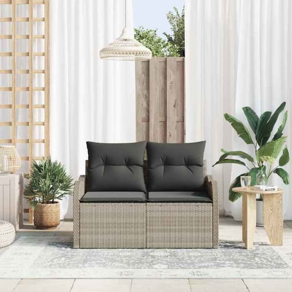 Maison Exclusive - Trädgårdssoffa Ljusgrå 121 x 62 x 69cm polyrotin