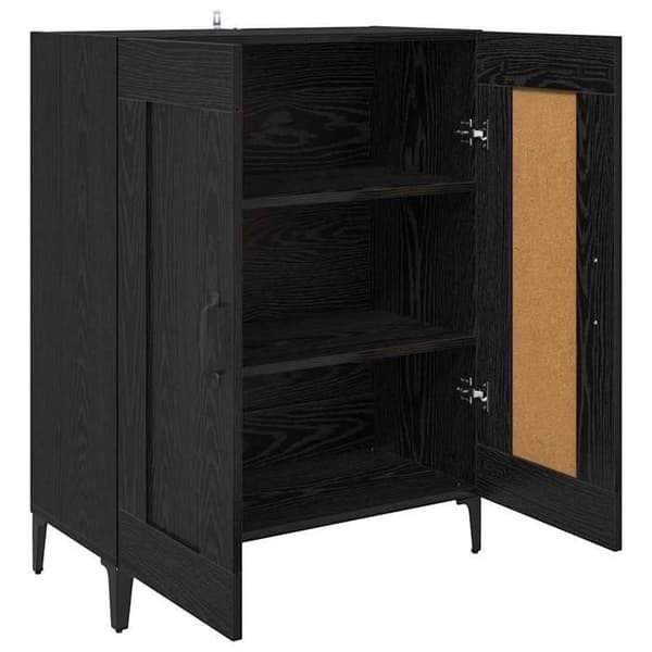 Maison Exclusive - Buffet Sort egetræ 69,5 x 34 x 90 cm Ingeniørtræ svart ek