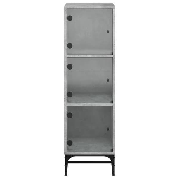 Maison Exclusive - Buffet med grå beton glasdøre 35x37x120 cm