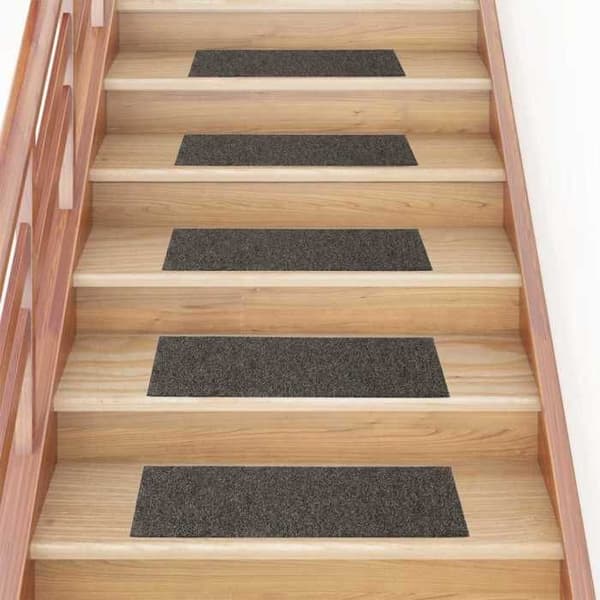 Maison Exclusive - Selvklæbende trappetæpper 30 stk. 76 x 20 cm Antracit Rektangulær