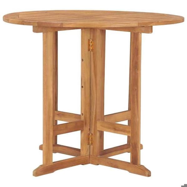 Maison Exclusive - Sammenklappeligt have spisebord Ø90x75 cm i solid teaktræ