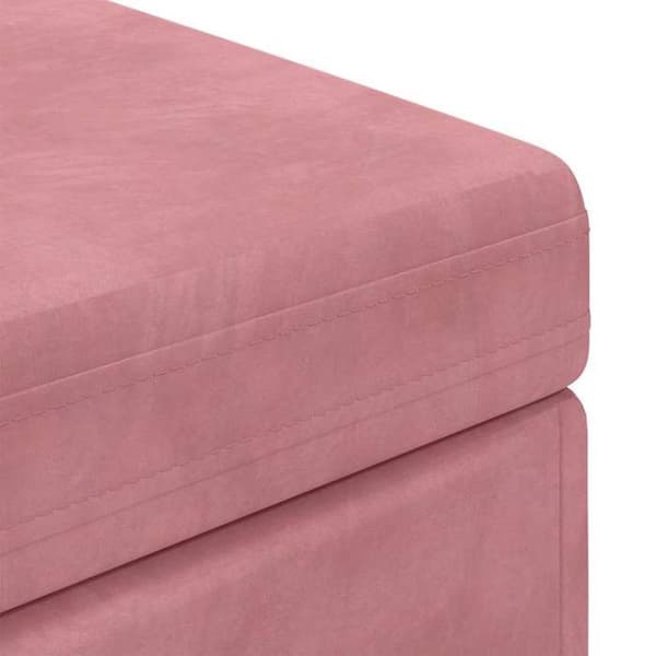 Taburet - EKSKLUSIV HUS - Rosa Taburet - Rosa - Velour & komposittræ - Moderne Ros