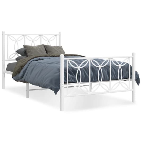 Sengestel - EKSKLUSIV HUS - 100x200 - Hvid - Metal (stål) - Opbevaring under seng Vit
