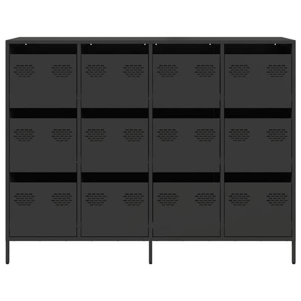 Maison Exclusive - Buffet sort 135x39x103,5 cm koldvalset stål