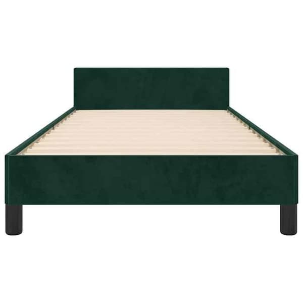 Maison Exclusive - Sängram utan madrass mörkgrön 80x200 cm sammet
