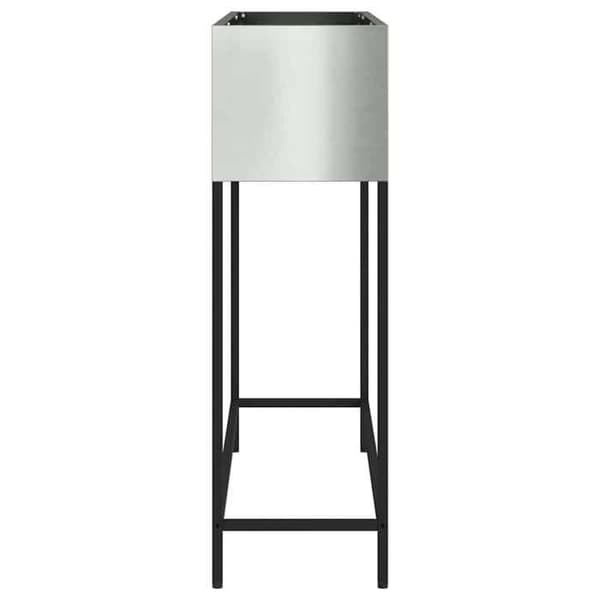 Höjd planteringslåda - EXKLUSIV HEM - 100 x 26 x 82 cm - Galvaniserat stål - Silver - Rektangulär Pengar
