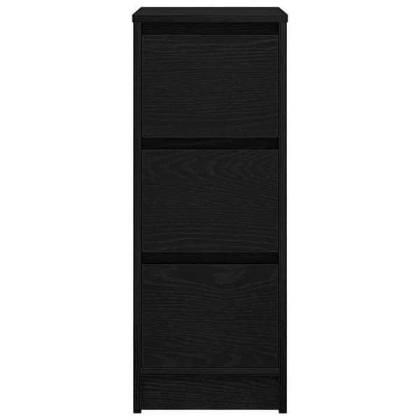 Maison Exclusive - Buffet i sort egetræ 29,5x34x76 cm ingeniørtræ svart ek