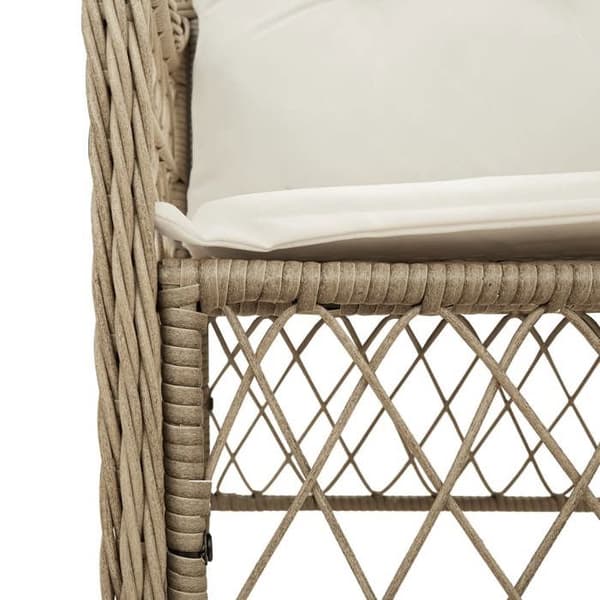 Maison Exclusive - Puutarhakalusteryhmä tyynyillä 5 kpl Beige polyrottinki