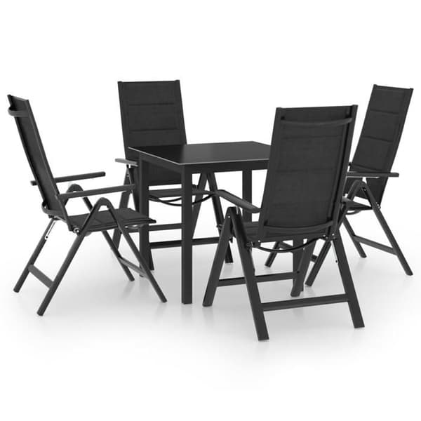 Maison Exclusive - Trädgårdsset 5 delar aluminium antracit antracit