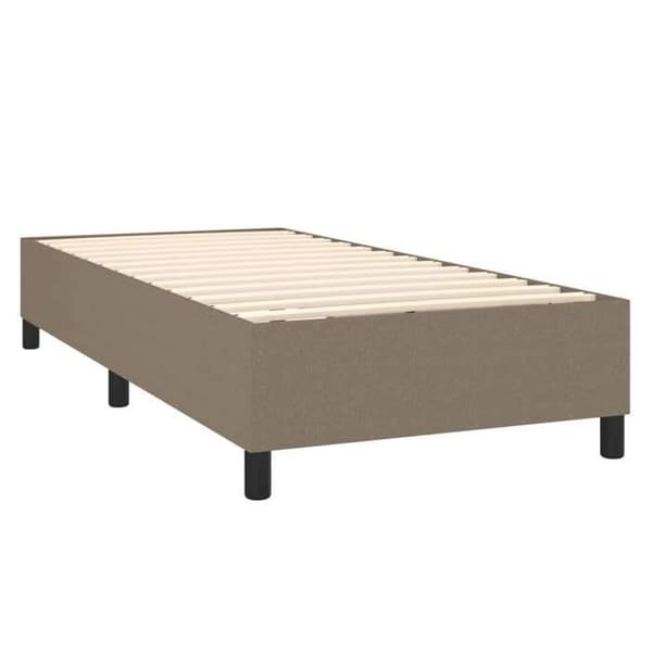 Maison Exclusive - Sängram med lameller taupe 80x200 cm tyg mol