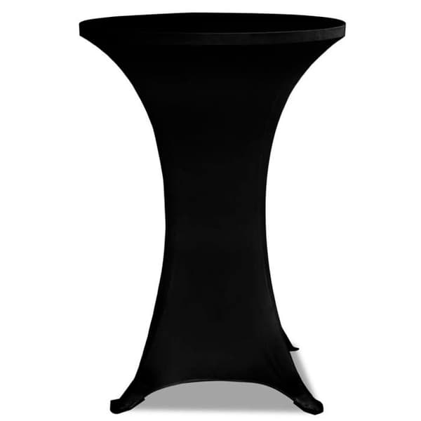 Maison Exclusive - Elastiska bordsöverdrag Ø 80 cm Svart 2 st