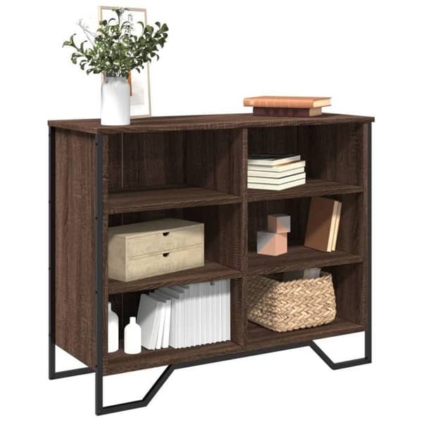 Maison Exclusive - Buffet i brunt egetræ 91x35,5x74,5 cm i ingeniørtræ
