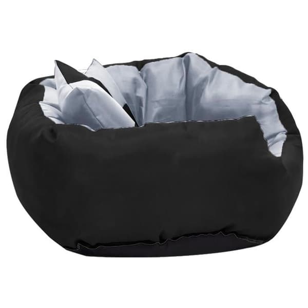 Maison Exclusive - Vaskbart vendbart hundepude Grå og sort 65x50x20 cm Grå och svart