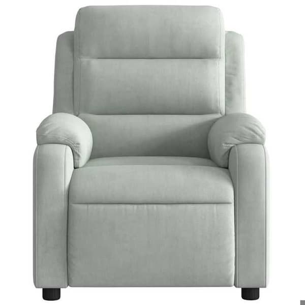 Maison Exclusive - Ljusgrå velour fåtölj med lutning