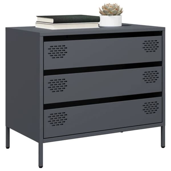 Maison Exclusive - Buffé antracit 68x39x58,5 cm kallvalsat stål