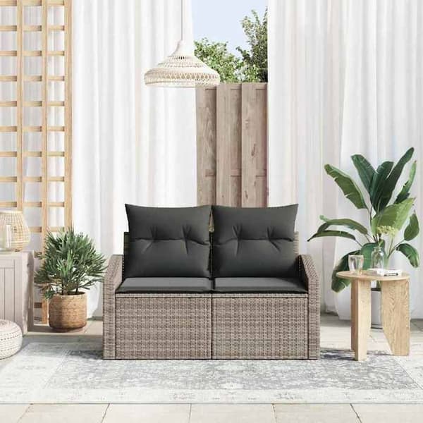 Trädgårdsoffan - EXKLUSIVT HUS - Modulär - Hållbar polyrotting - Grå - 123x62x69 cm