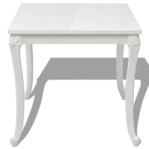 Maison Exclusive - Matbord 80x80x76 cm vit glänsande Strålande vit