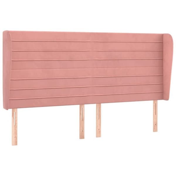 Maison Exclusive - Päätylevy korvilla Vaaleanpunainen 183x23x118/128 cm Sametti Ros