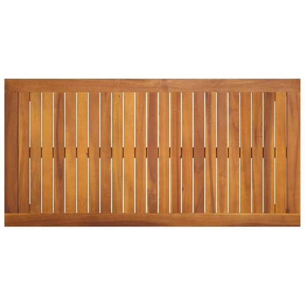 Trädgårdsmöbelset - Akacia - Bord 110 x 55 cm - 2 pallar - Grå kuddar grå