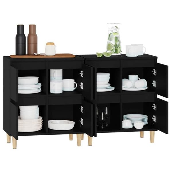Maison Exclusive - Buffet 2 stk sort 60x35x70 cm ingeniørtræ