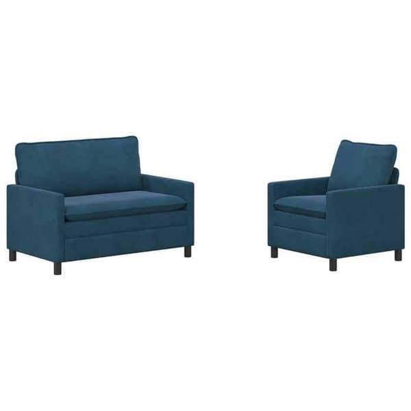 Maison Exclusive - Sæt af 2 Sofaer Blå Velour