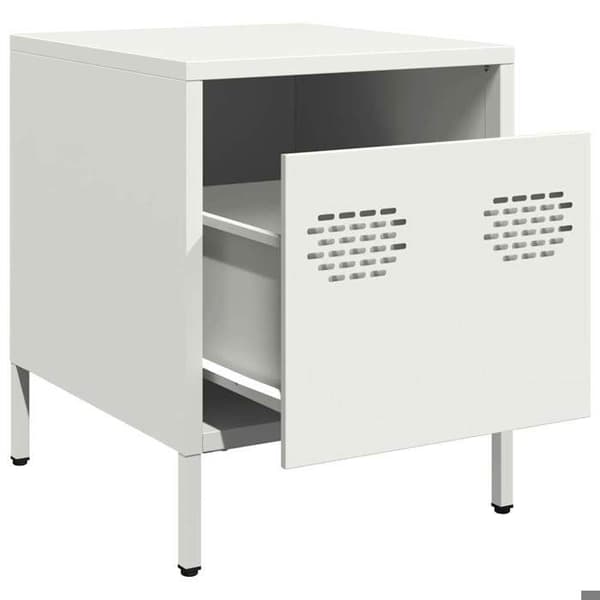 Maison Exclusive - Sängbord vit 35x39x43,5 cm stål