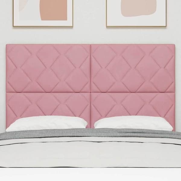 Maison Exclusive - LED-huvudgavel Rosa 144 cm Sammet