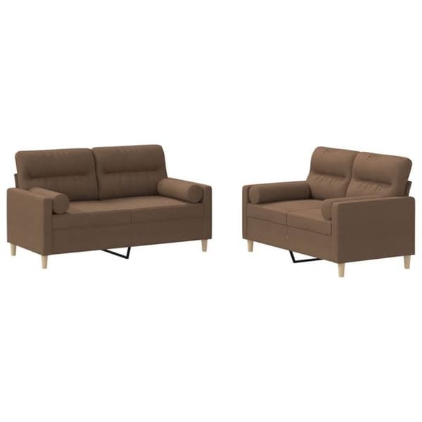 Maison Exclusive - 2 kpl sohvasetti ruskeilla kankailla tyynyillä
