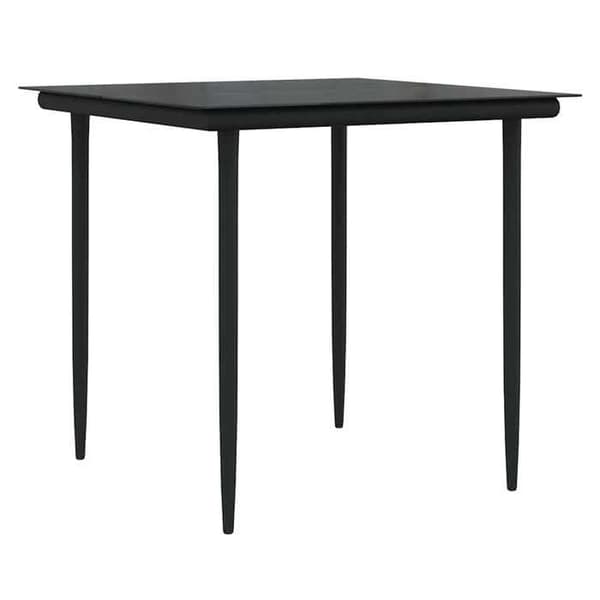 Trädgårdsmöbler - EXKLUSIVT HUS - 3 delar - Grå - Poly rattan - Bord i härdat glas Grå