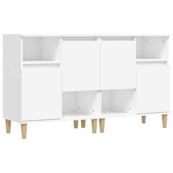 Maison Exclusive - Bufféer 2 st vit 60x35x70 cm ingenjörsträ Vit