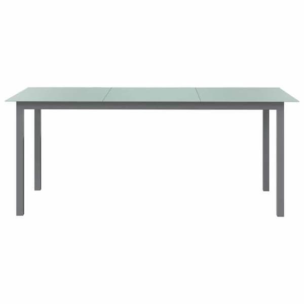 Havemøbel - EKSKLUSIV HUS - 190x90x74 cm - Lys grå - Aluminium - Glas Ljusgrått