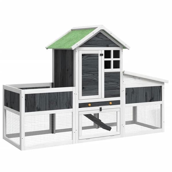 Maison Exclusive - Harmaa klapipöytä 170x63x113 cm massiivipuusta grå, vit, grön