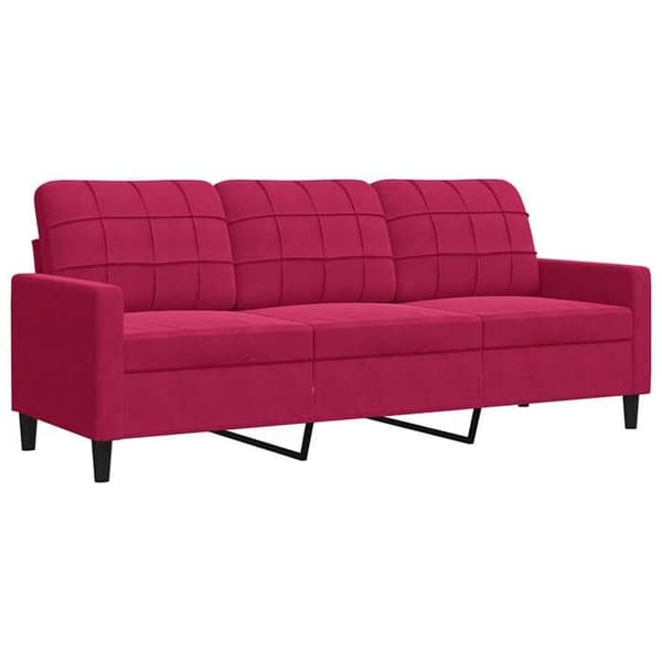 Maison Exclusive - Soffa 3-sits Röd vinröd 180 cm Sammet