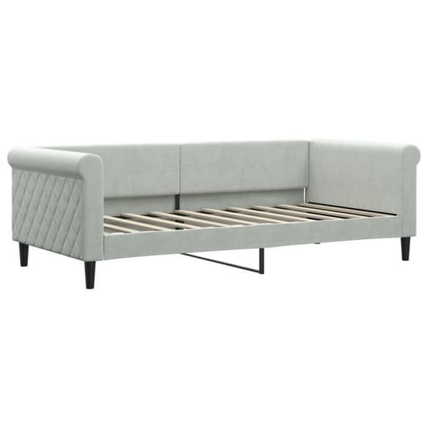 Maison Exclusive - Dagbädd med ljusgrå madrass 90x190 cm sammet ljusgrått