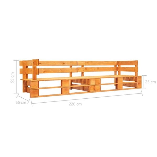 Maison Exclusive - Trädgårdsoffa palett 2 platser brun honung trä