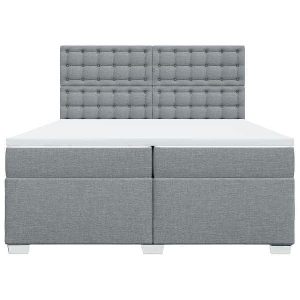 Maison Exclusive - Seng med lamelbund og madras Lys grå 200x200cm Stof