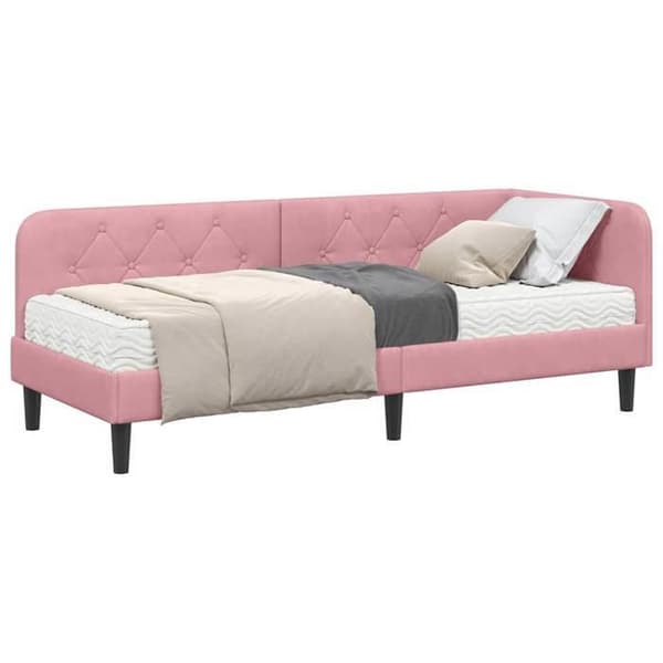 Maison Exclusive - Hörnsängram Rosa 80 x 200 cm Sammet Ros