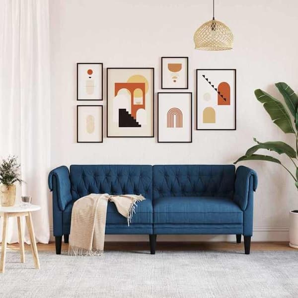 Maison Exclusive - Chesterfield 2-personers sofa blå stof