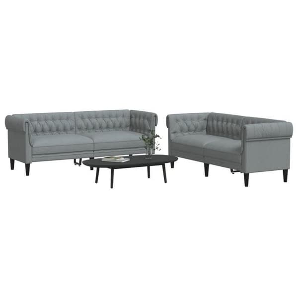 Maison Exclusive - Sæt af 2 sofaer lys grå stof