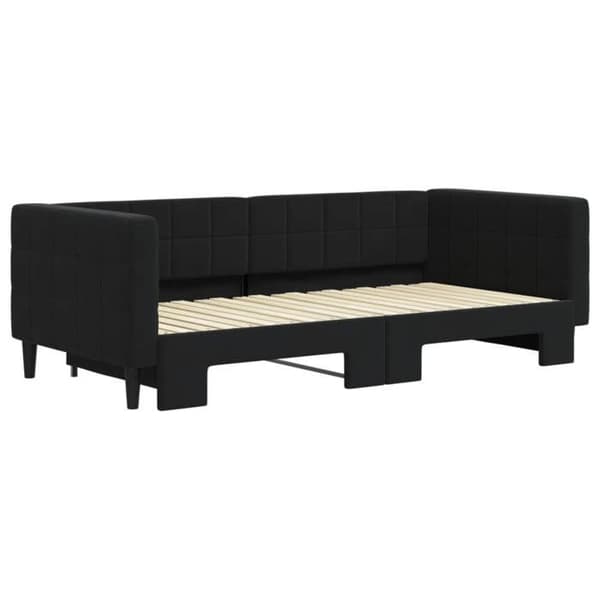 Maison Exclusive - Musta 90x190 cm samettinen vuodesohva, jossa on vuodevaatelaatikko