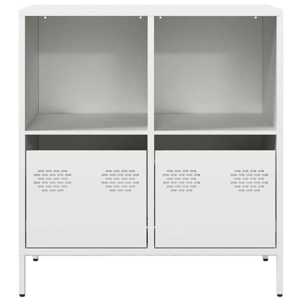 Maison Exclusive - Buffé vit 68x39x73,5 cm kallvalsat stål