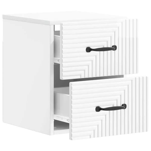 Maison Exclusive - Väggmonterad nattduksbord Vit glansig 34,5 x 33 x 40 cm