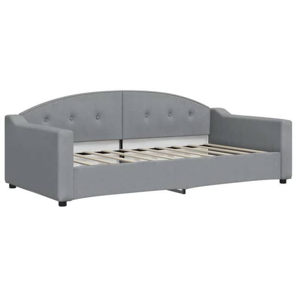 Maison Exclusive - Sengebænk med udtræk og lysegrå skuffer 90x190 cm stof